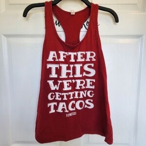 Ideal T Tank Women's Medium Graphic‎ Racerback Work Out Top Tacos & Exercise